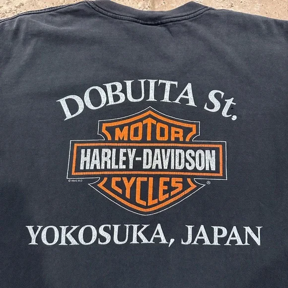 Vintage Harley Davidson 1995 Evolution Yokosuka, Japan Faded Tee